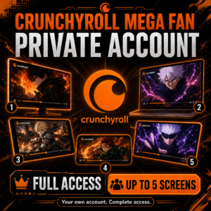 Crunchyroll Mega Fan Private Account (Full Access / 5Screens) – 1Month